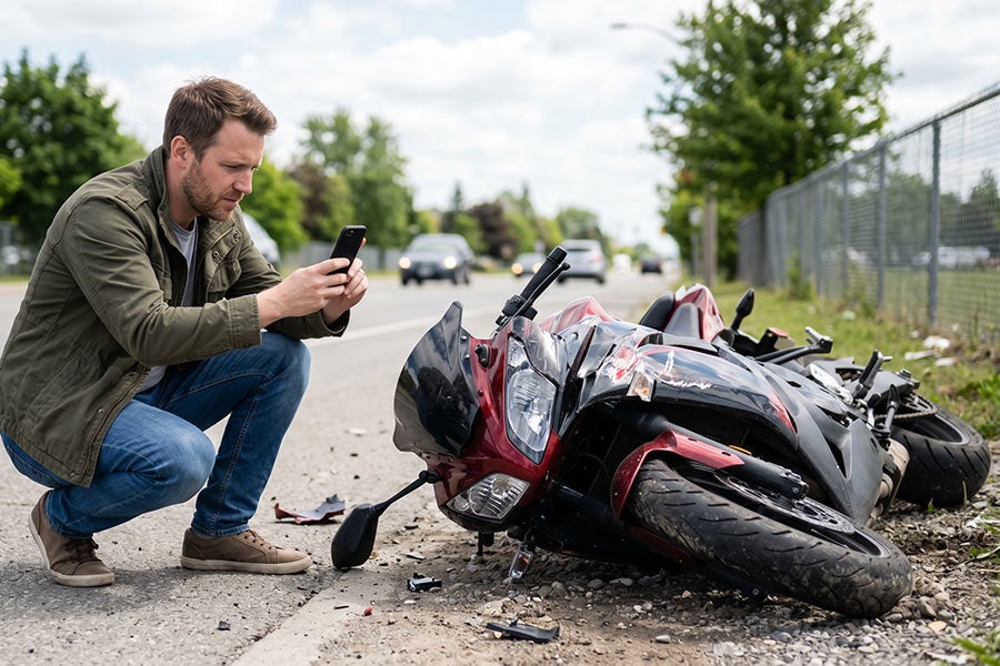 Documenting the motorcycle accident scene